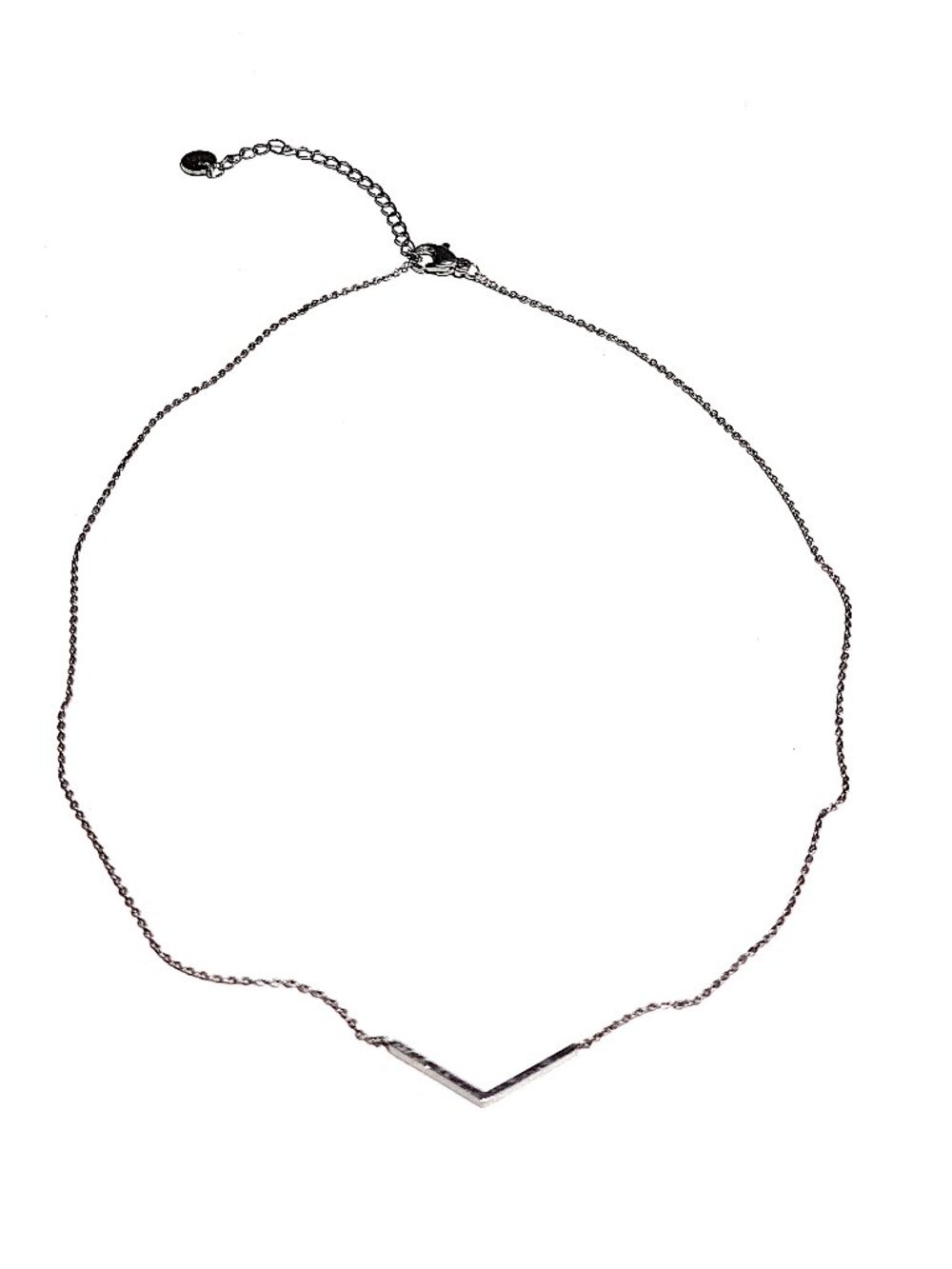 Minimalist stainless steel V necklace